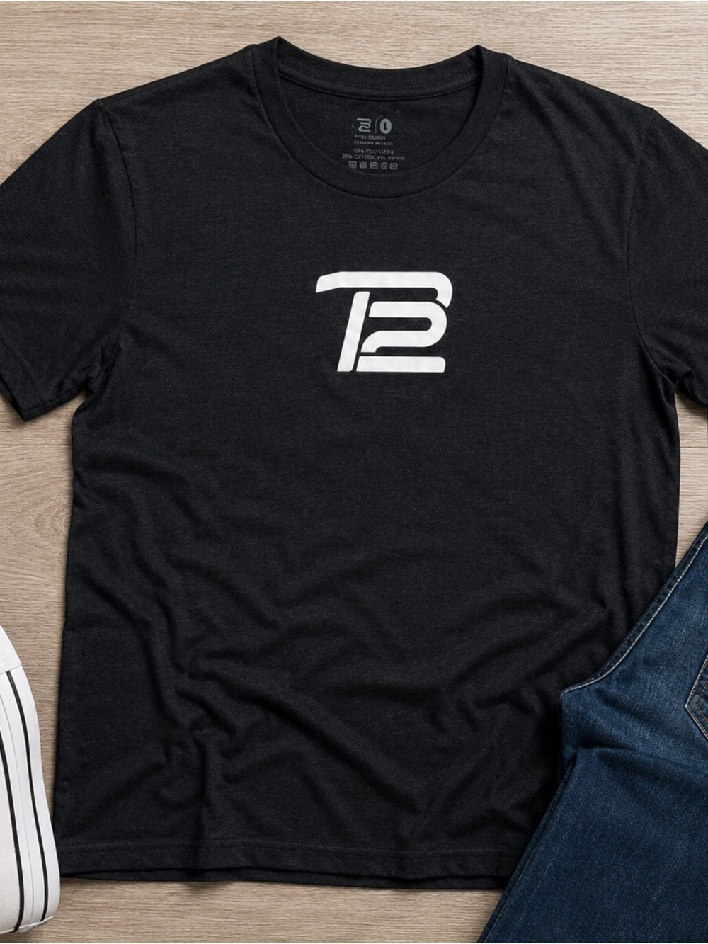 TB Graphic T-Shirt Black Logo Tee Size XS